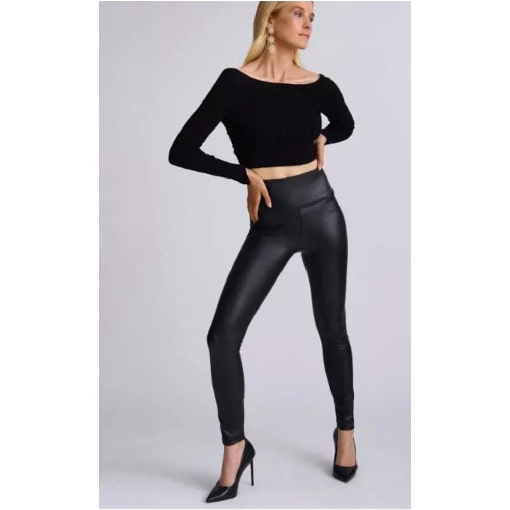 Bagatelle‎ Faux Leather Moto Leggings Black High Rise Vegan Women XL